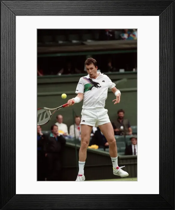 Framed Print : Wimbledon Tennis Championships. Ivan Lendl in action. June 1991 91-4117-131