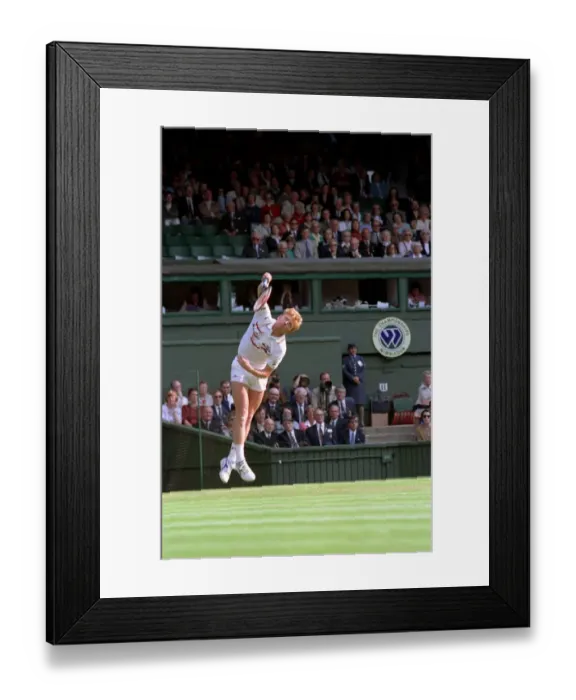 Framed Print : Wimbledon Tennis Championships. Boris Becker in action. June 1991 91-4117-251 Framed Print : Wimbledon Tennis Championships. Boris Becker in action. June 1991 91-4117-251