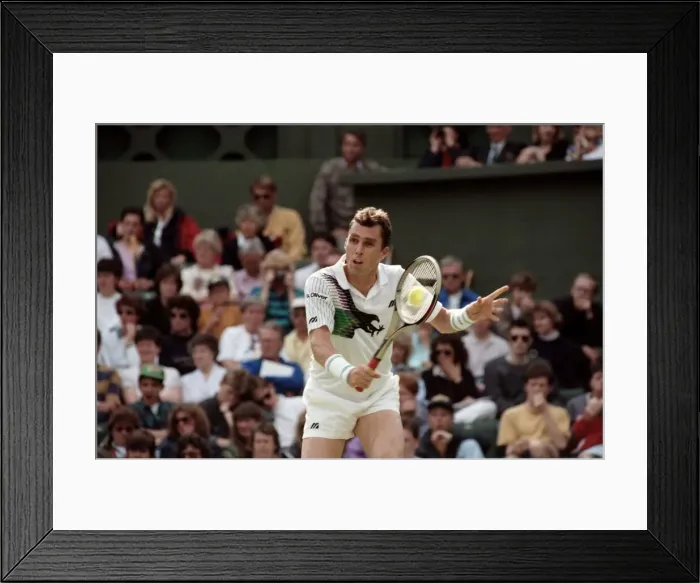 Framed Print : Wimbledon Tennis Championships. Ivan Lendl in action. June 1991 91-4117-129 Framed Print : Wimbledon Tennis Championships. Ivan Lendl in action. June 1991 91-4117-129