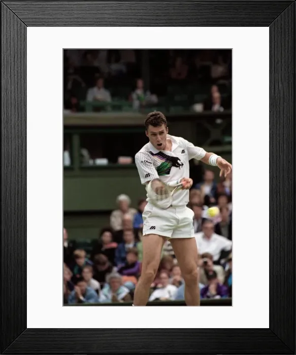 Framed Print : Wimbledon Tennis Championships. Ivan Lendl in action. June 1991 91-4117-119 Framed Print : Wimbledon Tennis Championships. Ivan Lendl in action. June 1991 91-4117-119