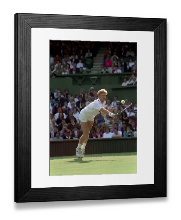 Framed Print : Wimbledon Tennis Championships. Boris Becker in action. June 1991 91-4117-243 Framed Print : Wimbledon Tennis Championships. Boris Becker in action. June 1991 91-4117-243