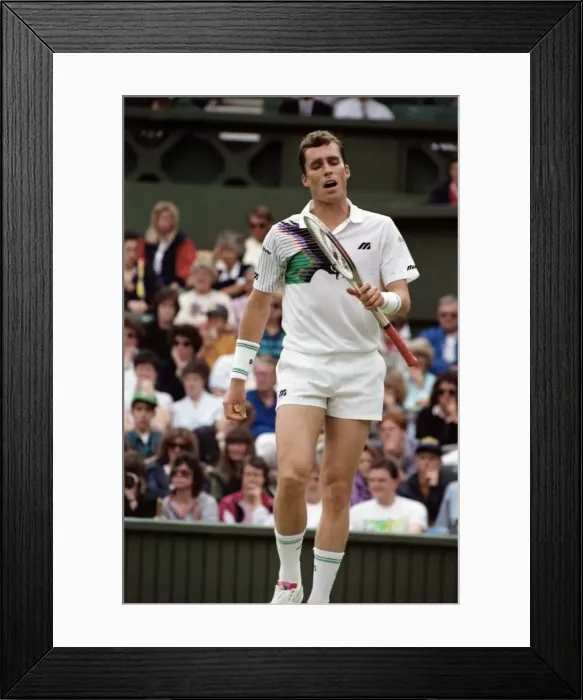 Framed Print : Wimbledon Tennis Championships. Ivan Lendl in action. June 1991 91-4117-133 Framed Print : Wimbledon Tennis Championships. Ivan Lendl in action. June 1991 91-4117-133