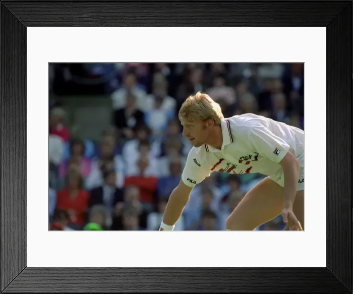 Framed Print : Wimbledon Tennis Championships. Boris Becker in action. June 1991 91-4117-179 Framed Print : Wimbledon Tennis Championships. Boris Becker in action. June 1991 91-4117-179