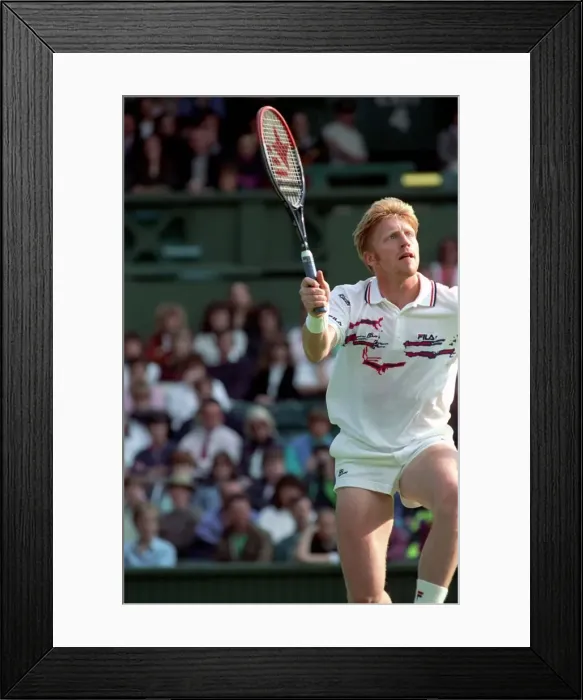 Framed Print : Wimbledon Tennis Championships. Boris Becker in action. June 1991 91-4117-169
