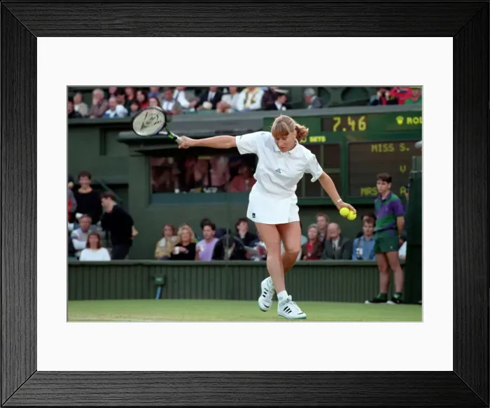 Framed Print : Wimbledon Tennis Championships. Steffi Graf in action. June 1991 91-4117-222