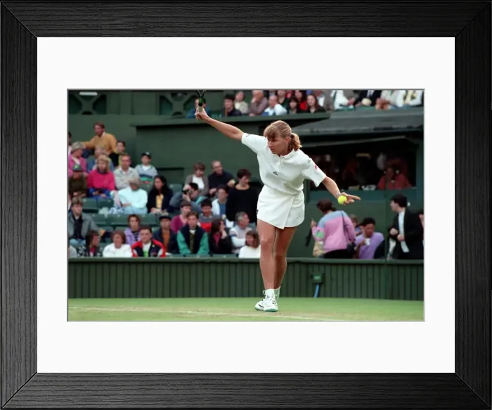 Framed Print : Wimbledon Tennis Championships. Steffi Graf in action. June 1991 91-4117-234