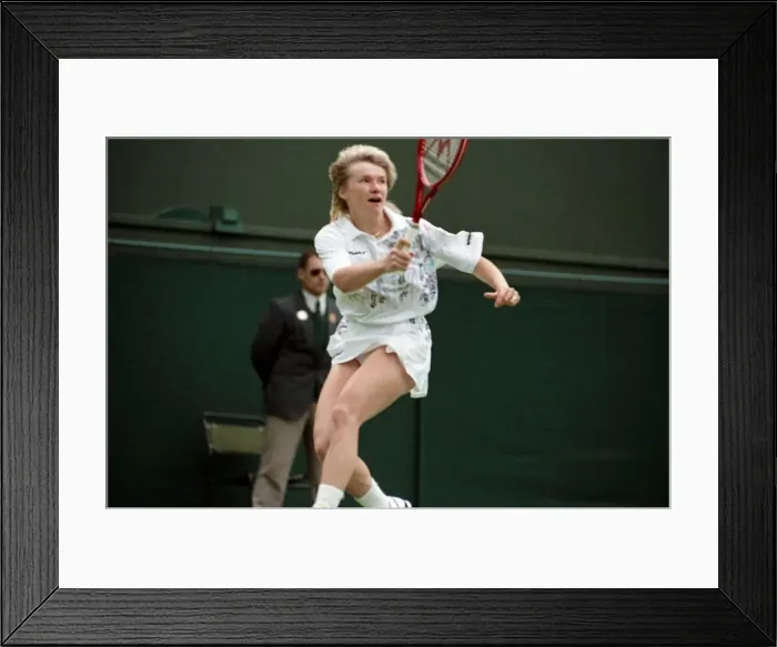 Framed Print : Wimbledon Tennis Championships. Jana Novotna in action. June 1991 91-4117-017 Framed Print : Wimbledon Tennis Championships. Jana Novotna in action. June 1991 91-4117-017