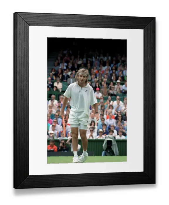 Framed Print : Wimbledon Tennis Championships. Andre Agassi in action. June 1991 91-4117-052 Framed Print : Wimbledon Tennis Championships. Andre Agassi in action. June 1991 91-4117-052