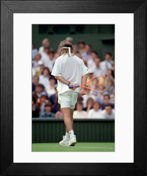Framed Print : Wimbledon Tennis Championships. Andre Agassi in action. June 1991 91-4117-029 Framed Print : Wimbledon Tennis Championships. Andre Agassi in action. June 1991 91-4117-029