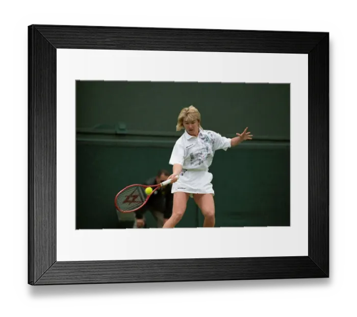 Framed Print : Wimbledon Tennis Championships. Jana Novotna in action. June 1991 91-4117-005 Framed Print : Wimbledon Tennis Championships. Jana Novotna in action. June 1991 91-4117-005
