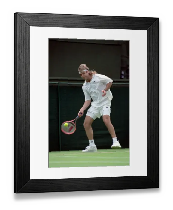 Framed Print : Wimbledon Tennis Championships. Andre Agassi in action. June 1991 91-4117-045