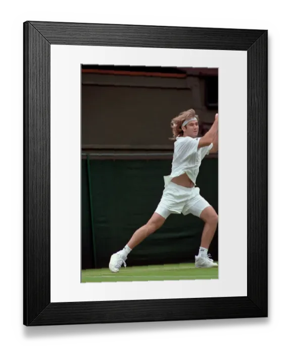 Framed Print : Wimbledon Tennis Championships. Andre Agassi in action. June 1991 91-4117-044 Framed Print : Wimbledon Tennis Championships. Andre Agassi in action. June 1991 91-4117-044
