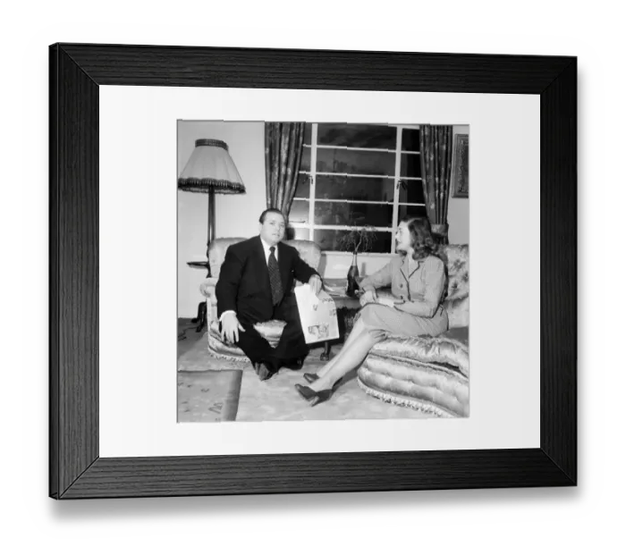 Framed Print : George Dawson at home with his wife Olga. November 1952 C5748-002 Framed Print : George Dawson at home with his wife Olga. November 1952 C5748-002