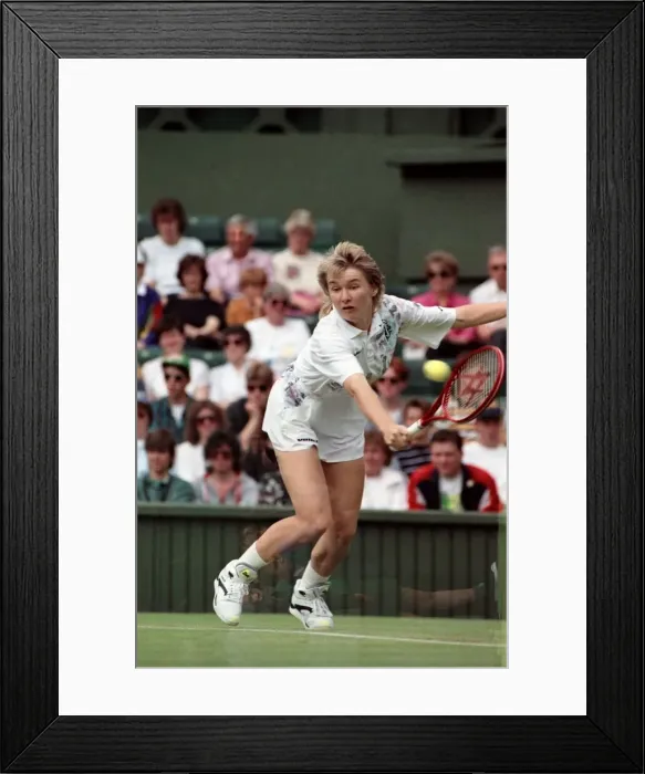 Framed Print : Wimbledon Tennis Championships. Jana Novotna in action. June 1991 91-4117-021 Framed Print : Wimbledon Tennis Championships. Jana Novotna in action. June 1991 91-4117-021