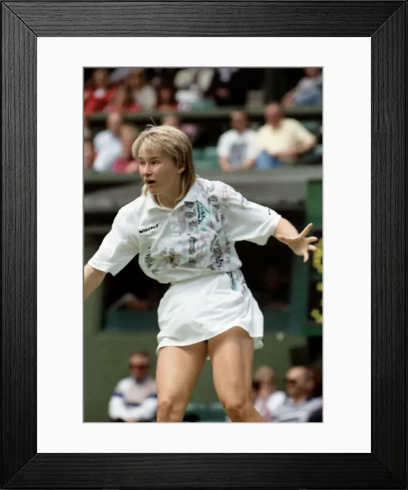 Framed Print : Wimbledon Tennis Championships. Jana Novotna in action. June 1991 91-4117-012