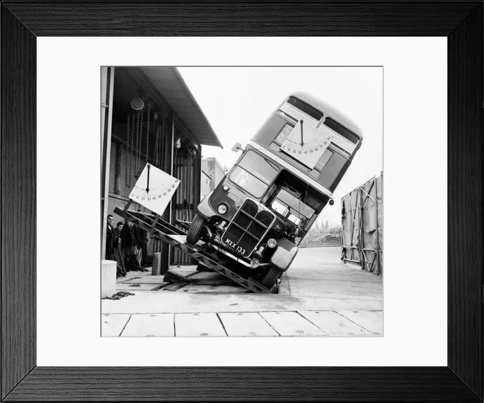 Framed Print : Safety Test For Buses. November 1952 C5722