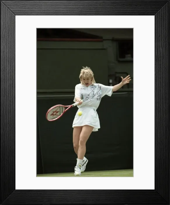 Framed Print : Wimbledon Tennis Championships. Jana Novotna in action. June 1991 91-4117-015 Framed Print : Wimbledon Tennis Championships. Jana Novotna in action. June 1991 91-4117-015