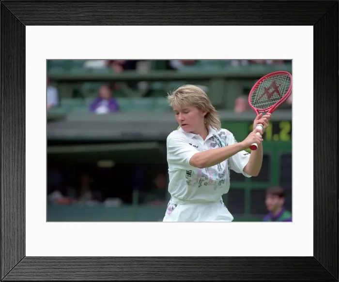 Framed Print : Wimbledon Tennis Championships. Jana Novotna in action. June 1991 91-4117-003