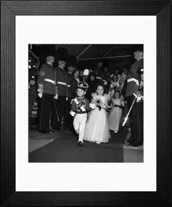 Framed Print : Young page boy and bridesmaid at the wedding of Lord Melgund Framed Print : Young page boy and bridesmaid at the wedding of Lord Melgund