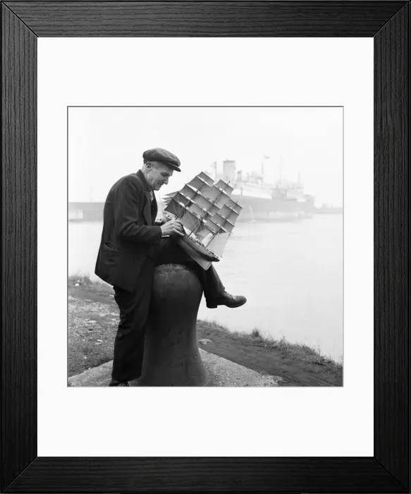 Framed Print : Model Ship Maker Issac March. November 1952 C5678 Framed Print : Model Ship Maker Issac March. November 1952 C5678