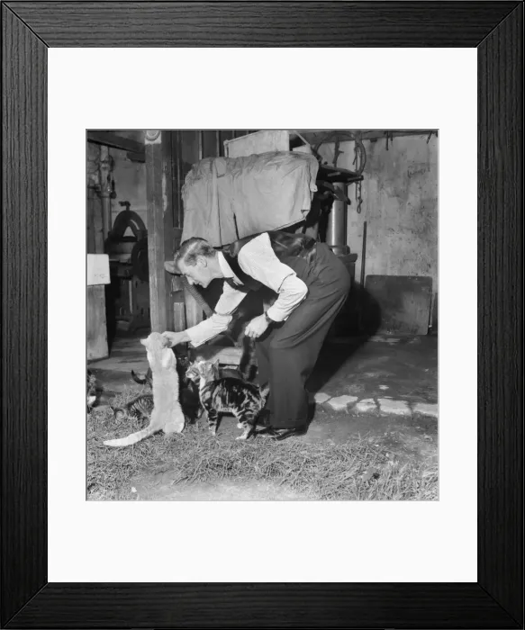 Framed Print : Man at a cat crematorium. October 1952 C5215A Framed Print : Man at a cat crematorium. October 1952 C5215A