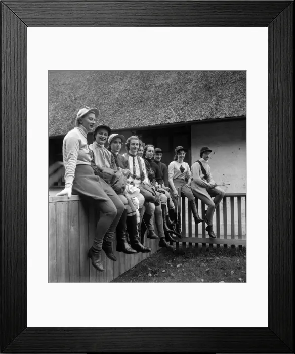 Framed Print : New Market Town Plate for Woman riders. Woman jockeys in their silks