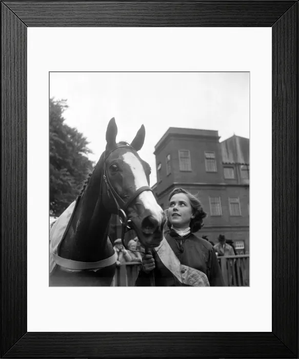 Framed Print : New Market Town Plate for Woman riders. Woman jockeys in their silks Framed Print : New Market Town Plate for Woman riders. Woman jockeys in their silks