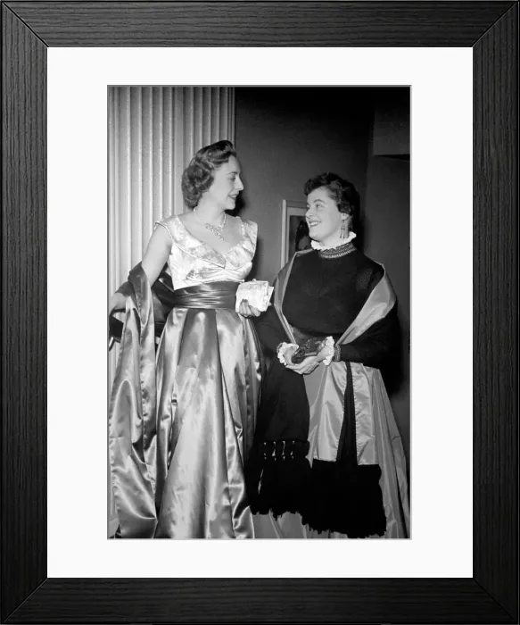 Framed Print : Actress Jane Hylton in an open necked evening dress, designed by Sheila Graham Framed Print : Actress Jane Hylton in an open necked evening dress, designed by Sheila Graham