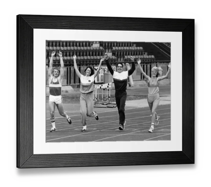 Framed Print : Young people having fun sporting the latest in sports fashion