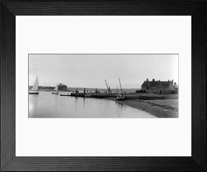 Framed Print : General view showing Mudeford Haven and quay in Dorset, August 1928 Alf 170 Framed Print : General view showing Mudeford Haven and quay in Dorset, August 1928 Alf 170