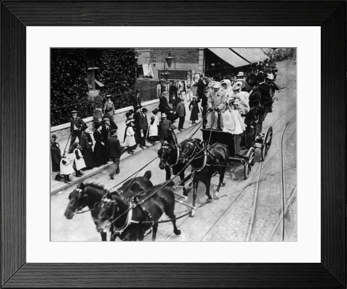 Framed Print : Fashion. How they went to the Derby 23 years ago. The photograph taken in 1906 of a Framed Print : Fashion. How they went to the Derby 23 years ago. The photograph taken in 1906 of a