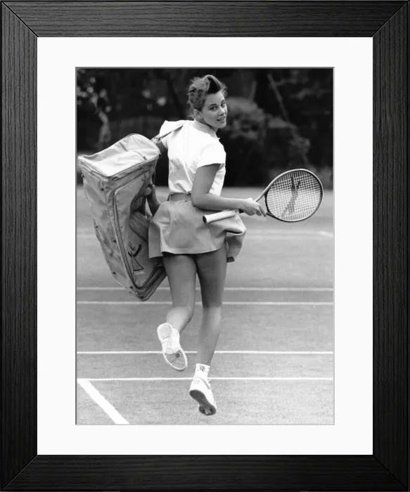 Framed Print : Anyone for Tennis - A model sporting the latest in sports fashion Framed Print : Anyone for Tennis - A model sporting the latest in sports fashion