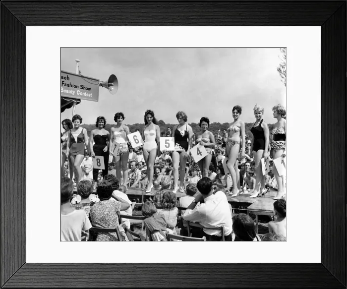 Framed Print : Women: Beauty Contests. The Womans Mirror Beach Fashion show had its preview Framed Print : Women: Beauty Contests. The Womans Mirror Beach Fashion show had its preview