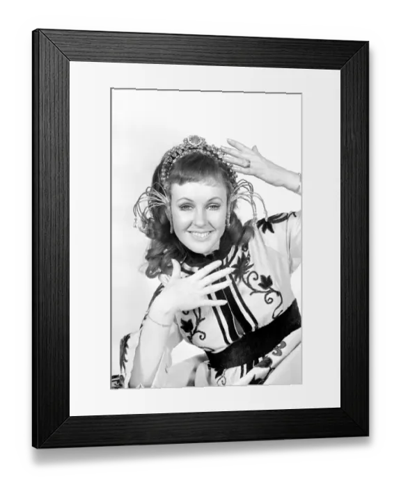 Framed Print : Maggie Vickers wearing one of the costumes she will appear in on television Framed Print : Maggie Vickers wearing one of the costumes she will appear in on television
