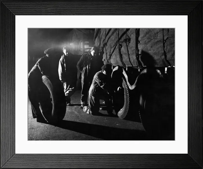 Framed Print : Before the driver has got the spare wheel ready for changing Framed Print : Before the driver has got the spare wheel ready for changing