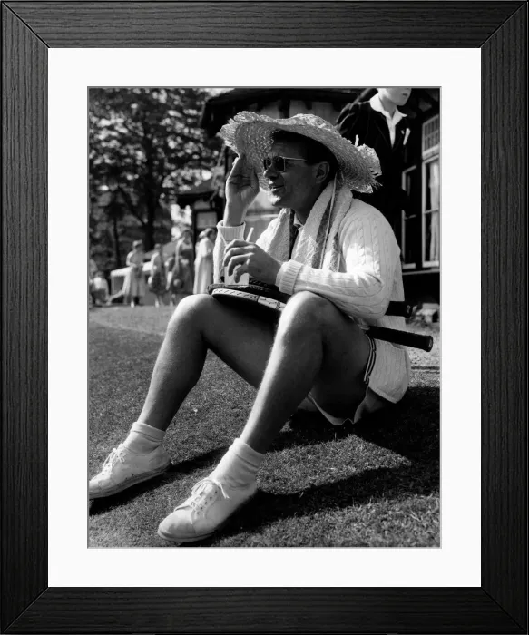 Framed Print : Mens Wimbledon champion Jaroslav Drobny. June 1955 P012379