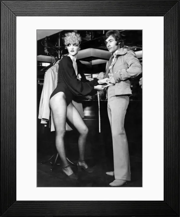 Framed Print : Male model and sales assistant Josephine seen here in the new mens department of Biba