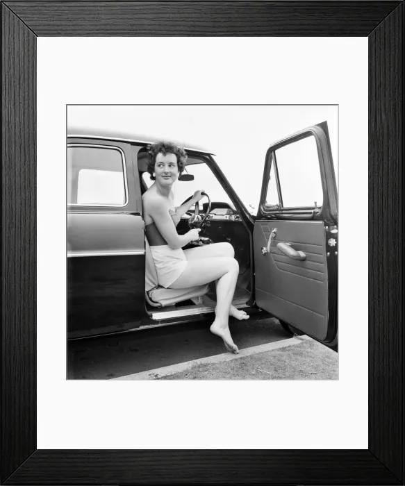 Framed Print : Woman driver at Haylake. June 1960 M4313-004