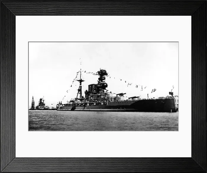 Framed Print : Battleship HMS Barham of the Royal Navy. August 1935 P009402 Framed Print : Battleship HMS Barham of the Royal Navy. August 1935 P009402