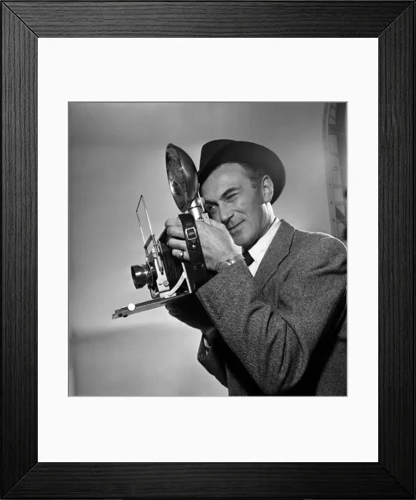 Framed Print : Press Photographers pose with their camera s. October 1953 D6382-004