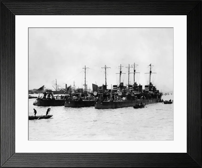 Framed Print : Pictures from Shanghai. Japanese destroyers off Shanghai Framed Print : Pictures from Shanghai. Japanese destroyers off Shanghai