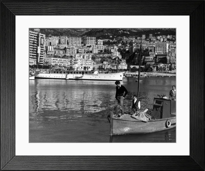 Framed Print : View from the water of Monte Carlo city and harbour, Monaco