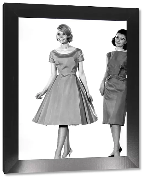 Woman wearing flared dress November 1962 P008868