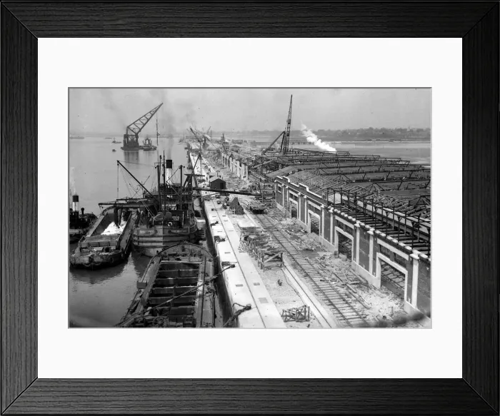 Framed Print : Aerial view showing ork on the new extension at Southampton docks, 1932 Alf 239 Framed Print : Aerial view showing ork on the new extension at Southampton docks, 1932 Alf 239