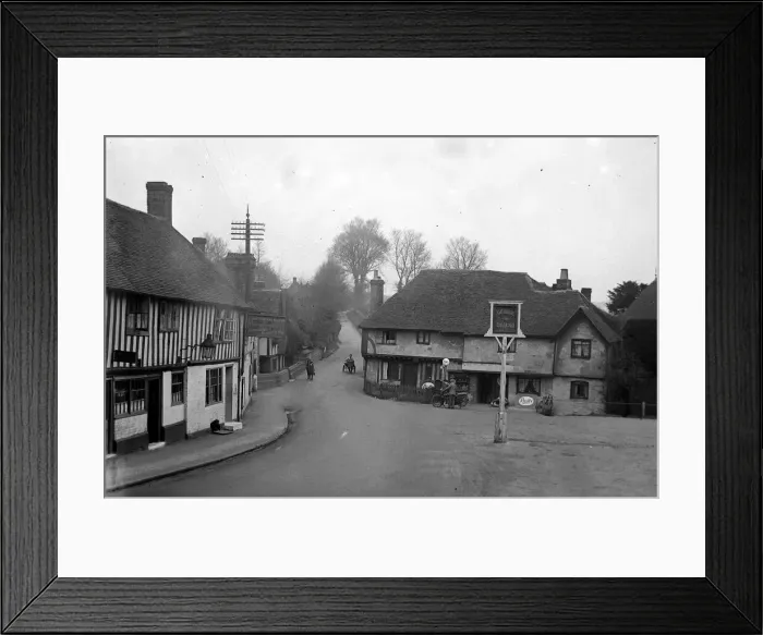 Framed Print : Street scene at Ightam Village in Kent showing the local pub, 1926 Alf 19 Framed Print : Street scene at Ightam Village in Kent showing the local pub, 1926 Alf 19