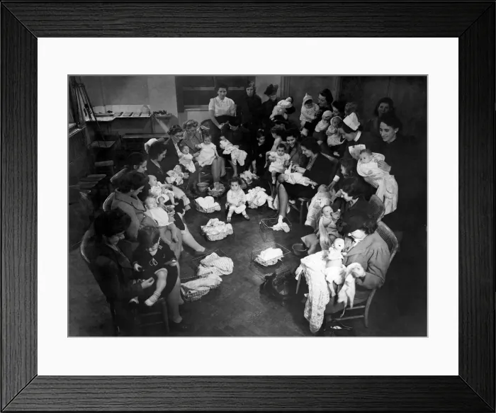 Framed Print : Mothers and their new born babies group meeting at the children