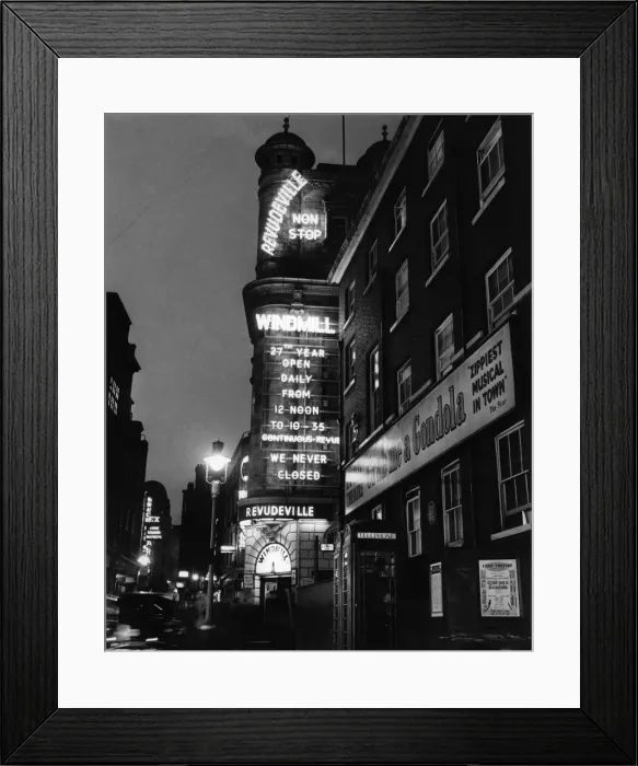 Framed Print : The Windmill Theatre, London. April 1958 Framed Print : The Windmill Theatre, London. April 1958