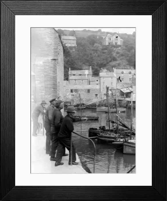 Framed Print : Old fishermen gathered at Polperro harbour in Cornwall August 1929 Alf 150 Framed Print : Old fishermen gathered at Polperro harbour in Cornwall August 1929 Alf 150