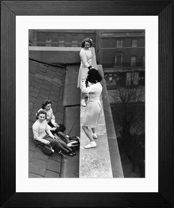 Framed Print : Miss Zita Porteous, facing camera and Mrs. Jose Martin who won a style prize in 1937 Framed Print : Miss Zita Porteous, facing camera and Mrs. Jose Martin who won a style prize in 1937