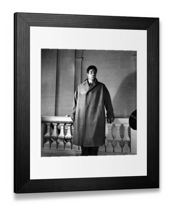 Framed Print : Fashion 1940 s: Male mannequin Christian Marquant wears a water-proof coat that can Framed Print : Fashion 1940 s: Male mannequin Christian Marquant wears a water-proof coat that can
